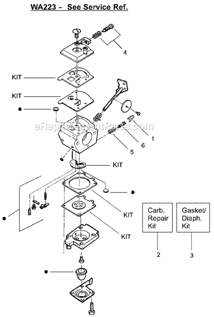 Page B Diagram and Parts List for XT200 Type 1 Weed Eater Trimmer